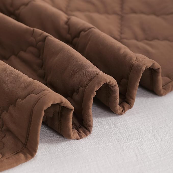 NTBAY Down Alternative Oversized Toddler Comforter, Super Soft and Warm Solid Color Baby Crib Quilted Blanket, 43x60 inches, Brown