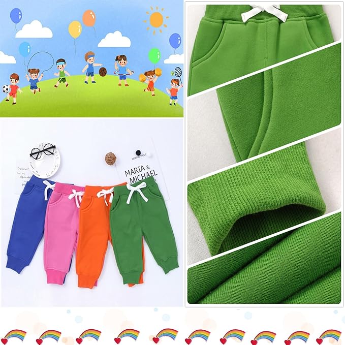 CuteOn Unisex Toddler Jogger Pants Kids Cotton Elastic Waist Winter Baby Sweatpants Pants 1-5Years