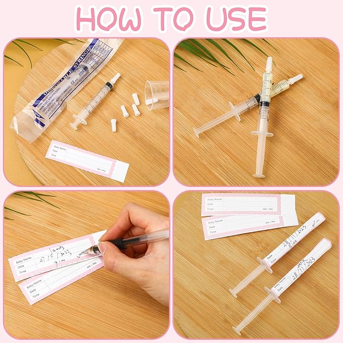 Trelaco Colostrum Collector Kit Include Sterile Sealed Breast Milk Syringes with Caps No Needle Colostrum Syringes Stickers 1 Measuring Cup Harvesting Collection for Breastmilk(50 Sets,3 Ml,1 ml)