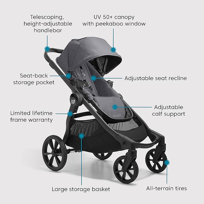 Baby Jogger City Select 2 Single-to-Double Modular Stroller Radiant Slate