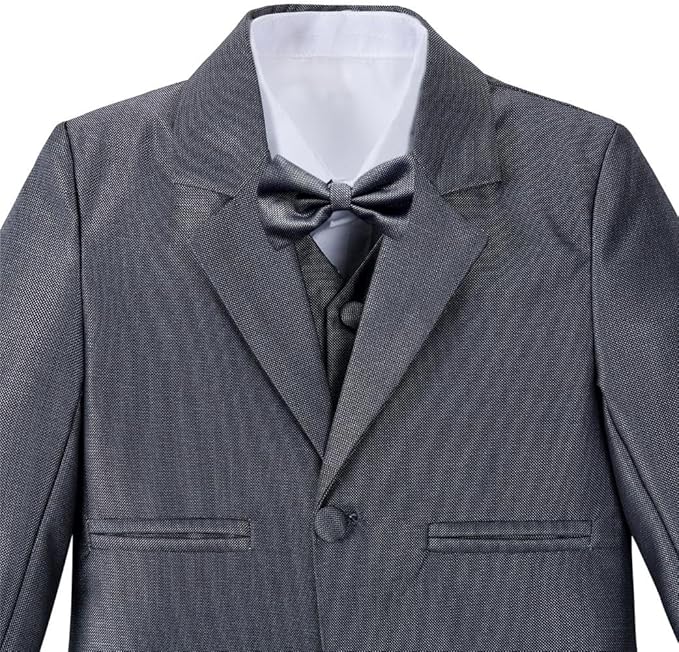 Dressy Daisy Baby Toddler Boy 5 Pcs Set Formal Tuxedo Suits No Tail Wedding Christening Baptism Outfits