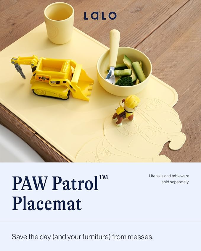Lalo PAW Patrol Silicone Placemat for Toddlers & Babies - Non-Slip Kids Placemat for Restaurants & Dining Tables - Non-Toxic & BPA Free Safe - for Ages of 4 Months and Up - Marshall