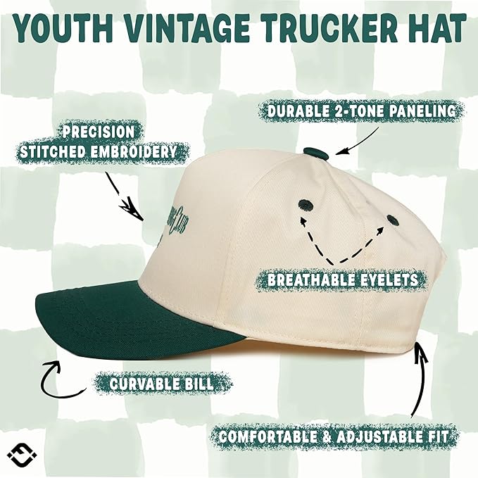 Funky Junque Premium Kids Trucker Hat Vintage Snapback Baseball Cap - Toddler Designs, Infant Sizes