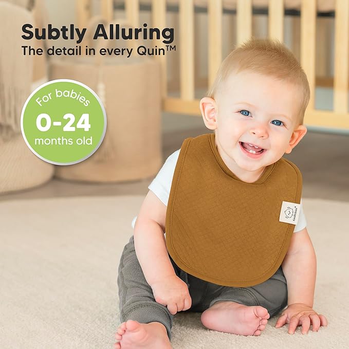 KeaBabies 8-Pack Organic Baby Bibs for Girls, Boys - Quilted Cotton Cloth Baby Drool Bibs for Drooling and Teething Toddler, Newborn, Infant, Soft & Super Absorbent (Eclipse)