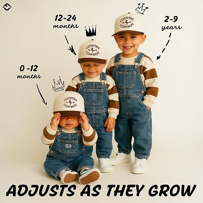 Funky Junque Premium Kids Trucker Hat Vintage Snapback Baseball Cap - Toddler Designs, Infant Sizes