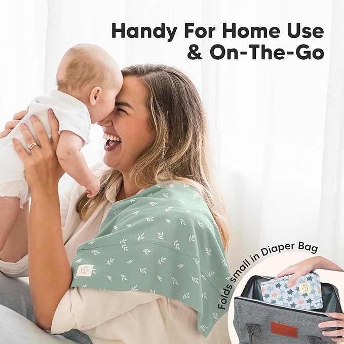 Organic Burp Cloths Baby Boy, Girl - 6-Pack Large Cotton Burping Cloths for Babies, Spit Up Rags, Super Absorbent, Ultra Soft Newborn Rag, Gender Neutral, Machine Washable, Durable (Lunaris)