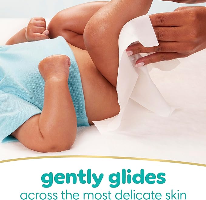 Pampers Baby Wipes Sensitive, Water Based Baby Wipes, Hypoallergenic and Unscented Baby Wipes, 168 Wipes Total (2 Flip-Top Packs)