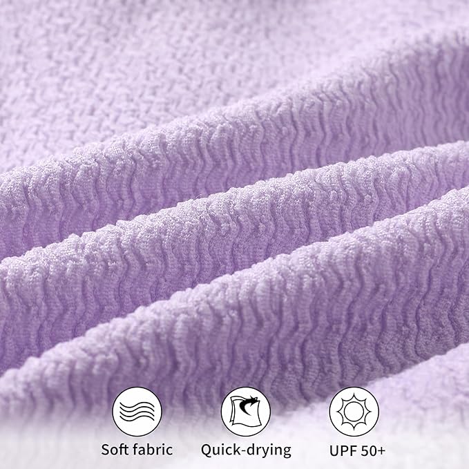 YOUNGER TREE Infant Baby Girls Swimsuit Long Sleeve Swimsuits One Piece Swimsuit Solid Color Bathing Suit with Hat, UPF 50+