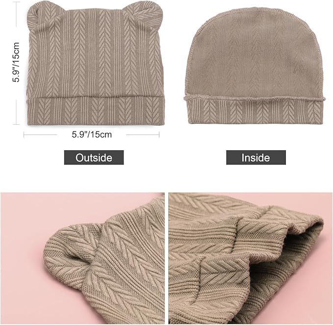 DRESHOW BQUBO 6 Pack Baby Hats for Boys Girls Unisex Baby Hat Soft Knit Cap Nursery Beanie for Newborn Infant Toddler Kid
