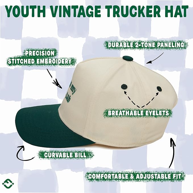 Funky Junque Premium Kids Trucker Hat Vintage Snapback Baseball Cap - Toddler Designs, Infant Sizes