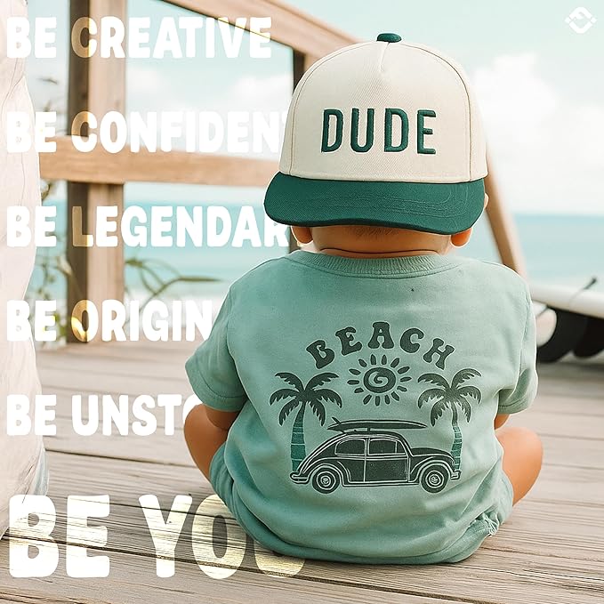 Funky Junque Premium Kids Trucker Hat Vintage Snapback Baseball Cap - Toddler Designs, Infant Sizes