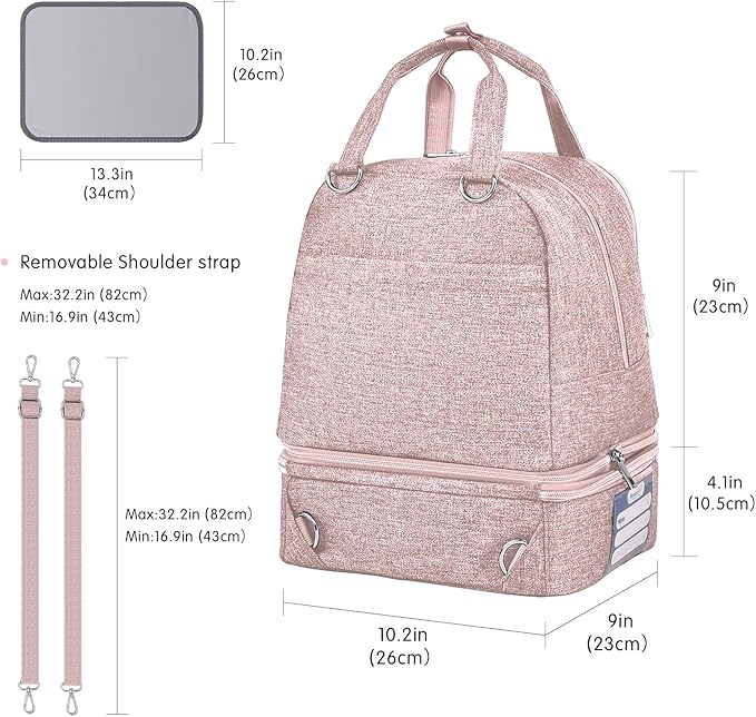 Breast Pump Bag for Spectra S1/S2, Cooler Travel Backpack with Ice Packs, Portable Carrying Case for Breastmilk Storage, Pumping Bag for Working Moms, Pink