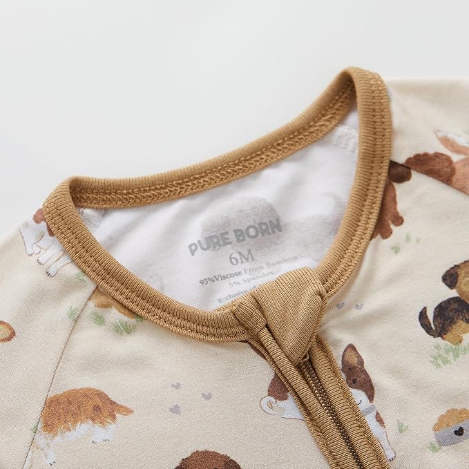 pureborn Baby Infant Boys Girls Sleeper Snug Fit Viscose from Bamboo Pajamas 0-24 Months
