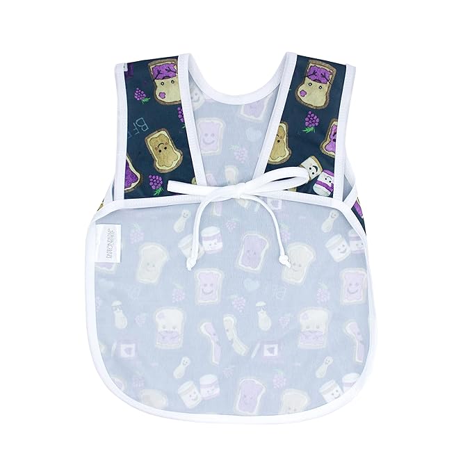 BapronBaby PBJ Pals Bapron - No Neck Tie Safer Bib for Baby & Toddler - Soft Waterproof Stain Resistant - Machine Washable - Sz Baby/Toddler 6m-3T