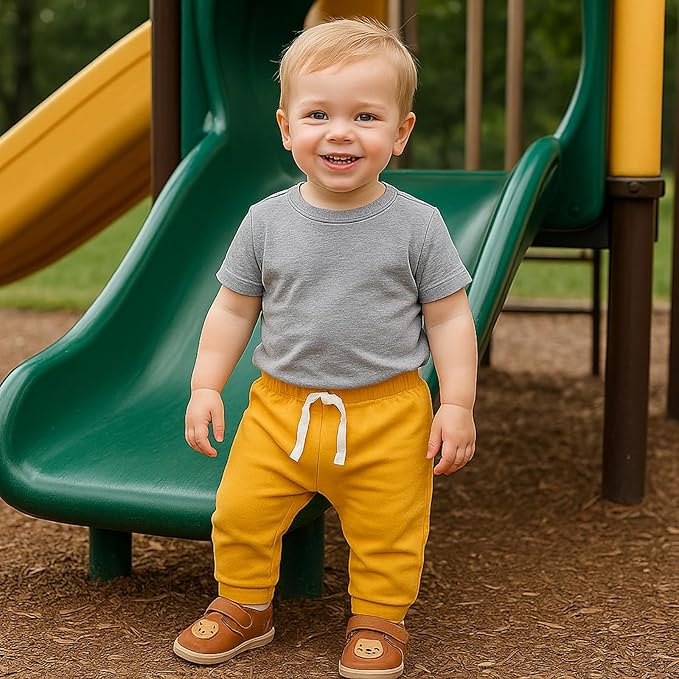 SOBOWO Newborn Baby Boy Girl 3-Pack Joggers Infant Baby Cotton Harem Pants for Toddler Boys Girls 0-3T Interlock 195 GSM