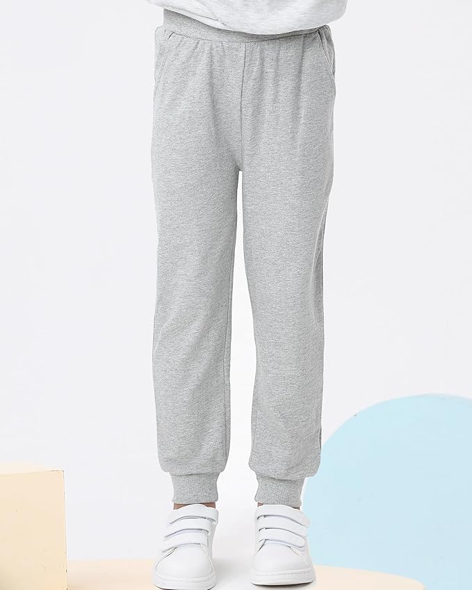 GFQLONG 2/3 Pack Toddler Pants Sweatpants Boys Cotton Joggers, Athletic Pull on Sweat Pants with Pockets for Kids Clothes