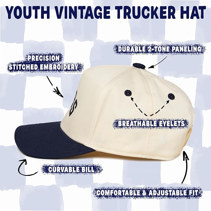 Funky Junque Premium Kids Trucker Hat Vintage Snapback Baseball Cap - Toddler Designs, Infant Sizes