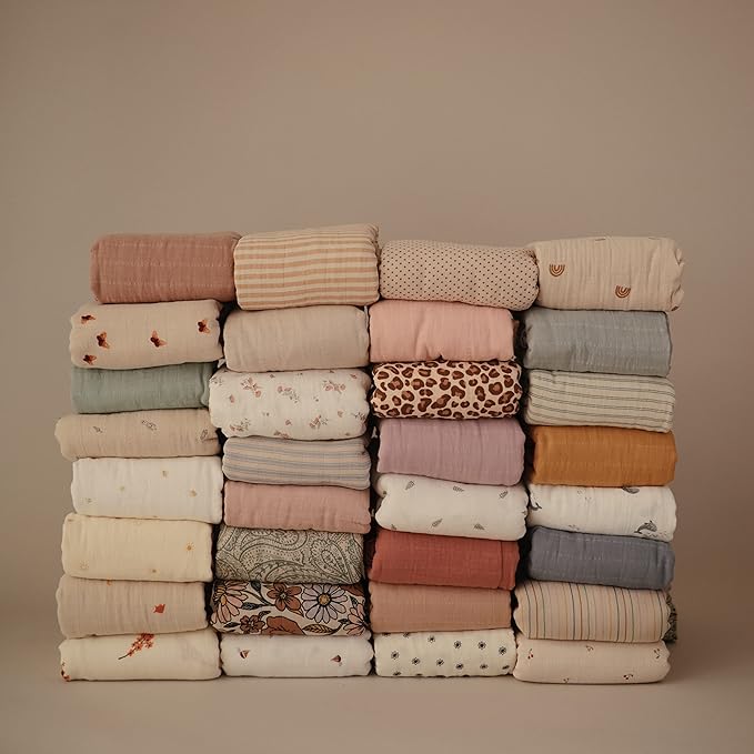 mushie Muslin Baby Swaddle Blanket | 100% Organic Cotton (Sage)
