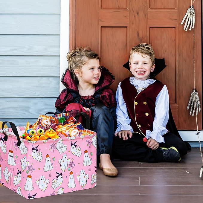 Ghost Happy Halloween Kids Gift Shelf Storage Basket Organizer Box Clothes Laundry Hamper Toys Nursery Basket Baby Laundry Basket with Handles