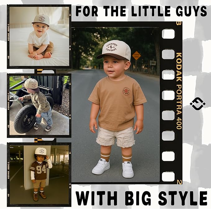Funky Junque Premium Kids Trucker Hat Vintage Snapback Baseball Cap - Toddler Designs, Infant Sizes