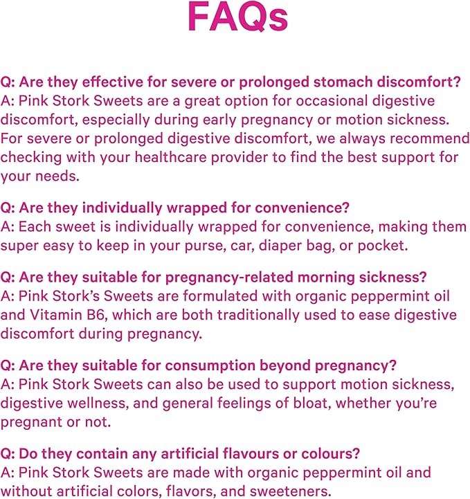 Pink Stork Organic Mango Sweets with Vitamin B6 for Morning Sickness and Motion Sickness, Added Ginger & Vitamin B6, 1st Trimester Pregnancy Must Haves - 30 Wrapped Candies