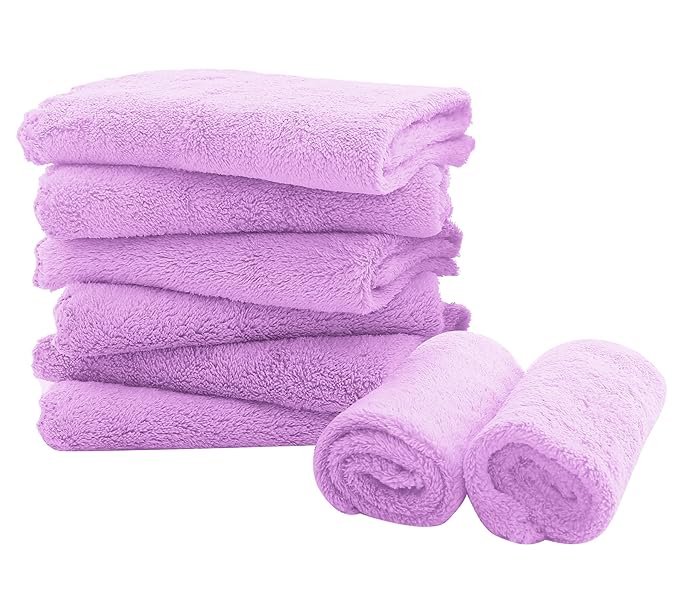 8 Pack Burp Cloths for Baby - 20" by 10" Ultra Absorbent Burping Cloth, Newborn Towel - Milk Spit Up Rags - Burpy Cloths for Unisex, Boy, Girl - Burp Cloths Set (Purple)