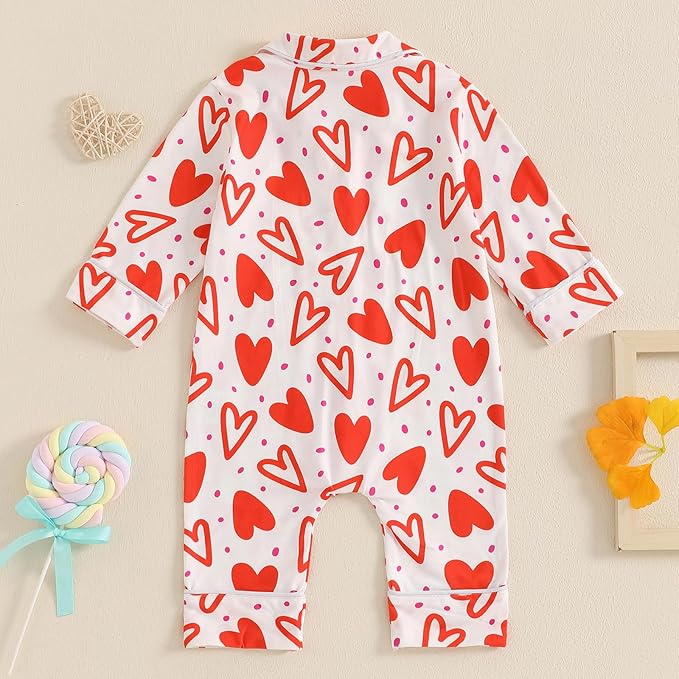 Balaflyie Baby Girl Button Down Pajamas Romper One-Piece Jumpsuit Long Sleeve Sleeper Infant Sleepwear