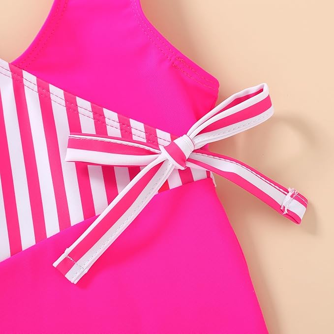 Happy Town Toddler Swimsuit Girl One Piece Bathing Suit Color Block Swimwear Baby Summer Beach Wear