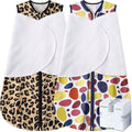 Newborn Sleep Sack Baby Swaddle,3-Way Adjustable Wearable Blanket,100% Rayon Cotton Swaddling Sleeping Bag，TOG 0.5 (Leopard & Cobble, 0-3 Months)