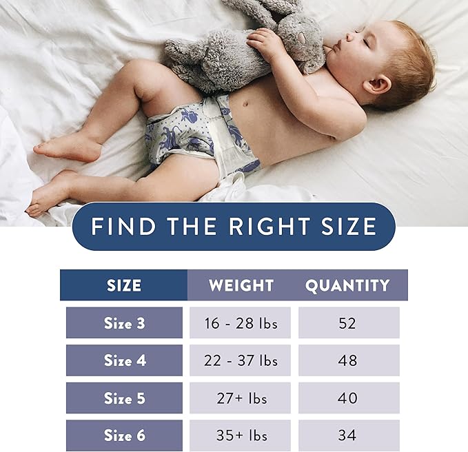 The Honest Company Clean Conscious Overnight Diapers for Sensitive Skin, Hypoallergenic Fragrance-Free Baby Diapers, Cozy Cloud and Star Signs Design, Club Box, Size 4 (22–37 lbs), 48 Count