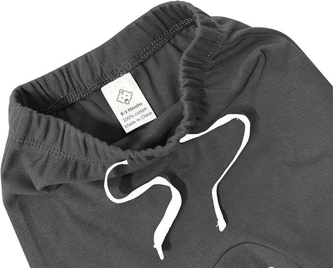 SOBOWO Newborn Baby Boy Girl 3-Pack Joggers Infant Baby Cotton Harem Pants for Toddler Boys Girls 0-3T Interlock 195 GSM