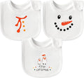 3Pcs Christmas Baby Cotton Bibs with Resin Button Newborn Infant Bibs Christmas Keepsake Baby Gift for Drooling Feeding