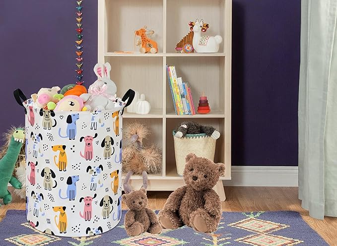 Round Laundry Hamper Storage Basket Laundry Organizer Hamper Storage Bins Clothes and Toys Box Nursery Hamper Gift Basket For Kids with Handles