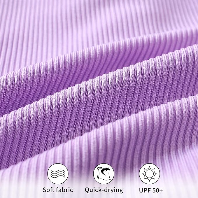 YOUNGER TREE Infant Baby Girls Swimsuit Long Sleeve Swimsuits One Piece Swimsuit Solid Color Bathing Suit with Hat, UPF 50+