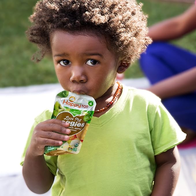 Happy Tot Organics Stage 4 Baby Food Pouches,Gluten Free, Vegan Snack, Love My Veggies, Fruit & Veggies Puree,Squash, Pumpkin & Bananas 4.22 oz Pouch (Pack of 16)