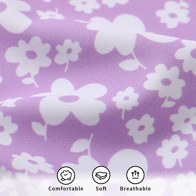 YOUNGER TREE Infant Baby Girls Swimsuit Long Sleeve Swimsuits One Piece Swimsuit Solid Color Bathing Suit with Hat, UPF 50+