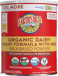 Earth's Best Organic Baby Formula for Babies 0-12 Months, Powdered Dairy Infant Formula with Iron, Omega-3 DHA, and Omega-6 ARA, 32 oz Formula Container
