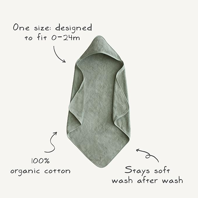 mushie Baby Hooded Towel | Organic Cotton (Fall Yellow)