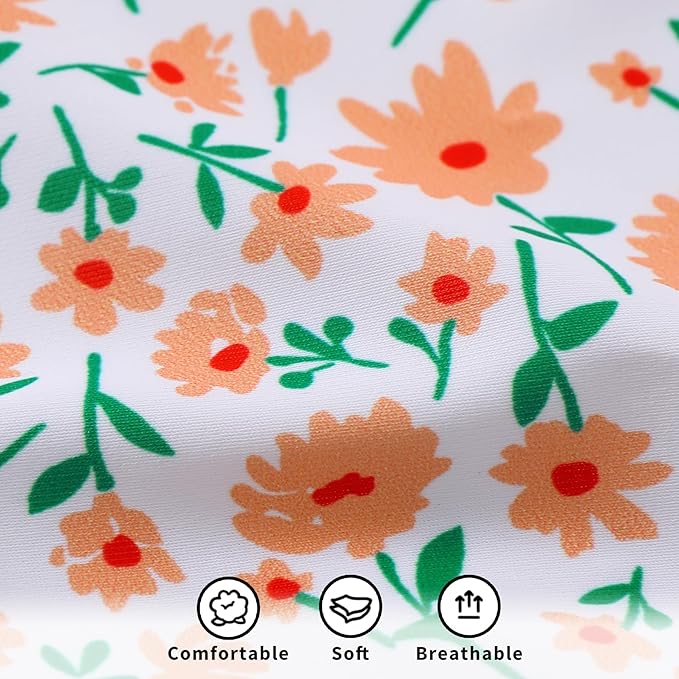 YOUNGER TREE Infant Baby Girls Swimsuit Long Sleeve Swimsuits One Piece Swimsuit Solid Color Bathing Suit with Hat, UPF 50+