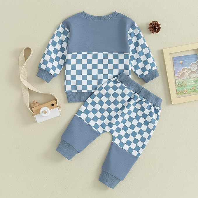 Fernvia Toddler Baby Girl Clothes 3 6 9 12 18 24 Months Fall Outfits Solid Long Sleeve Sweatshirt Tops + Pants Set