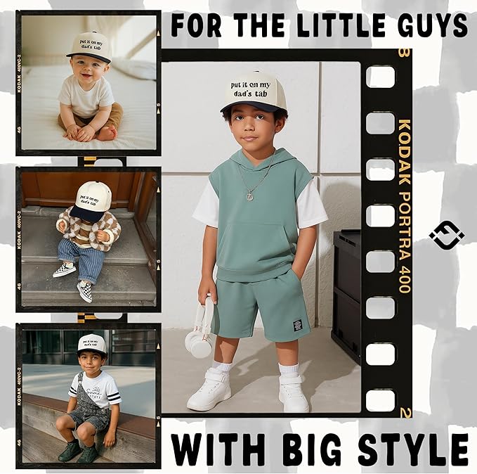 Funky Junque Premium Kids Trucker Hat Vintage Snapback Baseball Cap - Toddler Designs, Infant Sizes