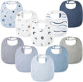 100% Cotton Muslin Baby Bibs 10-Pack Baby Drool Bibs for Unisex Baby Toddlers Infant Newborns Drooling and Teething