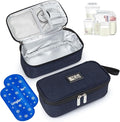 Breast Milk Cooler Travel Bag, Real-Time Temperature Display, Holds 20oz Breastmilk Storage Bag with 2 Breast Milk Ice Pack, Cooling & Waterproof Portable Cooler for Moms on The Go (Blue)