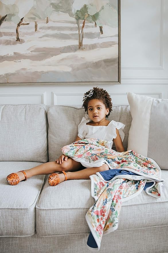 Copper Pearl Three-Layer Baby Blanket: Soft Baby Quilts for Boys and Girls | Breathable, Cozy, Toddler Blanket | Baby Quilt for Newborns | 46x46 Premium Polyester/Rayon | Lark