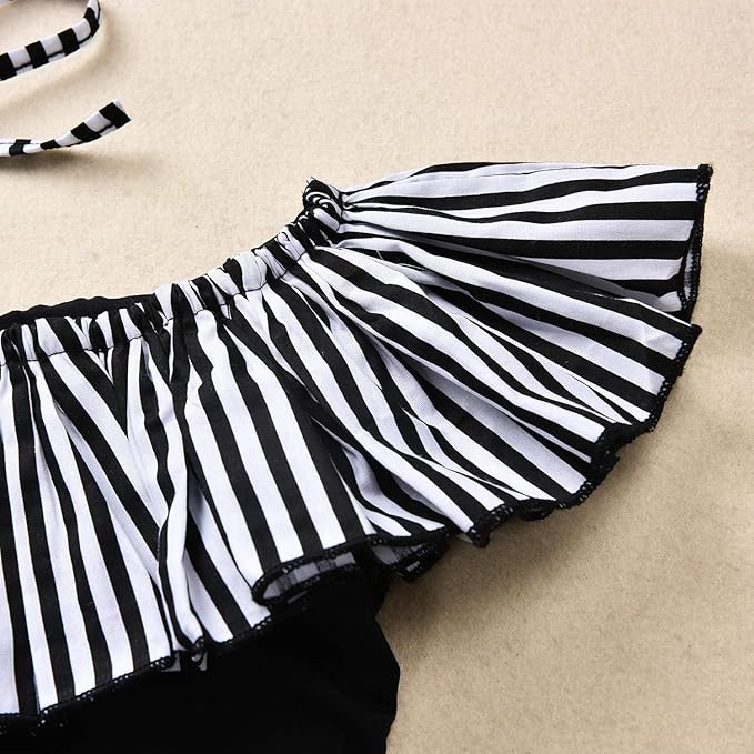 Toddler Baby Girls Ruffles Bikini One Piece Swimsuits Floral Off Shoulder Swimwear Beach Bathing Suit