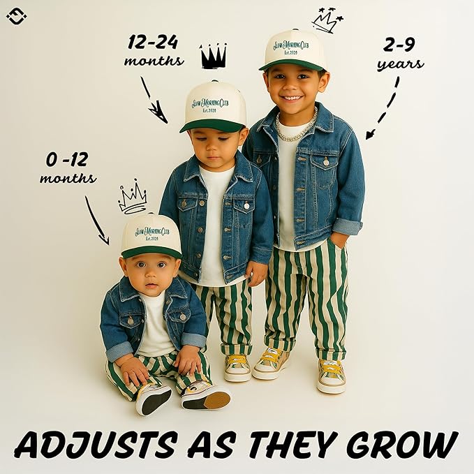 Funky Junque Premium Kids Trucker Hat Vintage Snapback Baseball Cap - Toddler Designs, Infant Sizes