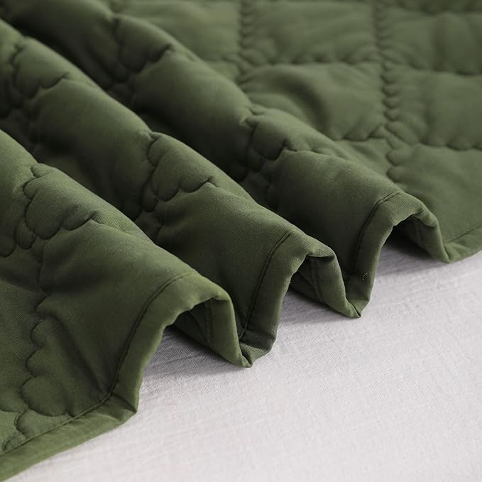 NTBAY Down Alternative Toddler Comforter, Lightweight and Warm Solid Color Baby Crib Quilted Blanket, 39x47 inches, Olive Green
