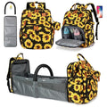 KABAQOO Diaper Bag Backpack with Detachable Changing Station, Large Capacity Baby Diaper Bags for Boys & Girls, Baby Registry Search Stuff & Shower Gifts, Newborn Essentials Must Haves, Sunflower