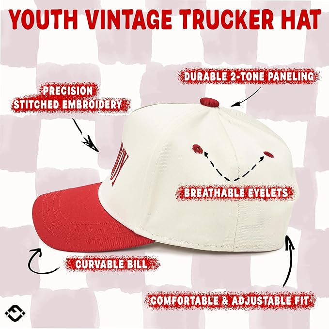 Funky Junque Premium Kids Trucker Hat Vintage Snapback Baseball Cap - Toddler Designs, Infant Sizes