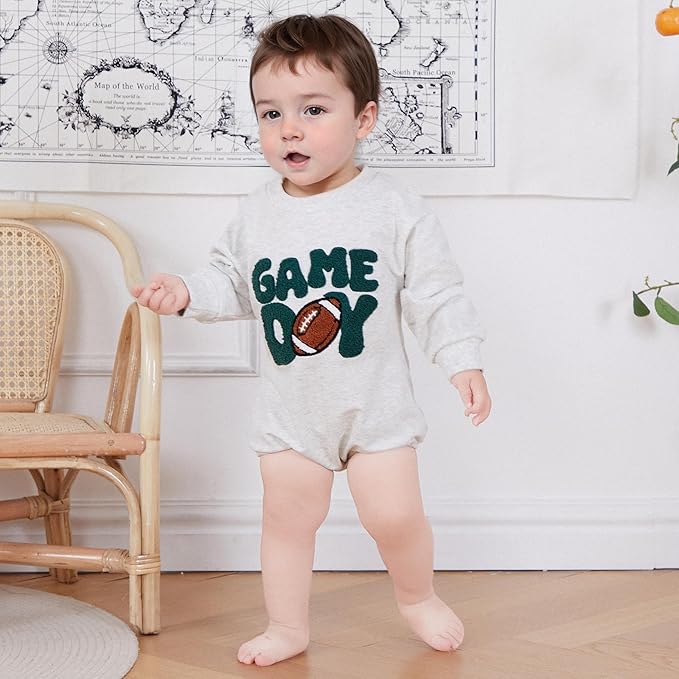 VISGOGO Newborn Infant Baby Boy Girls Oversized Romper Little Dude Sweater Onesie Coming Home Outfit Neutral Clothes